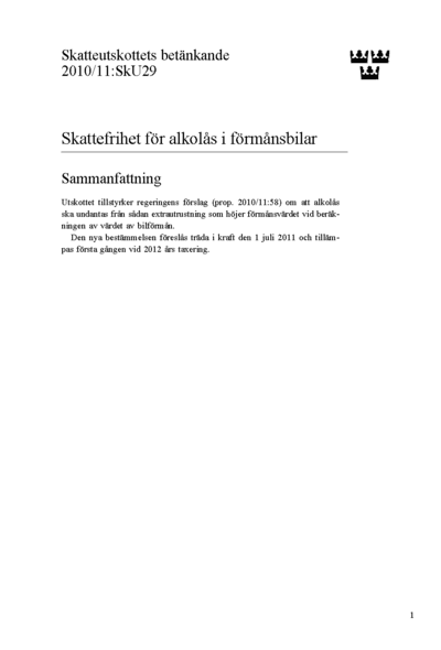 Omslaget till bet. 2010/11:SkU29