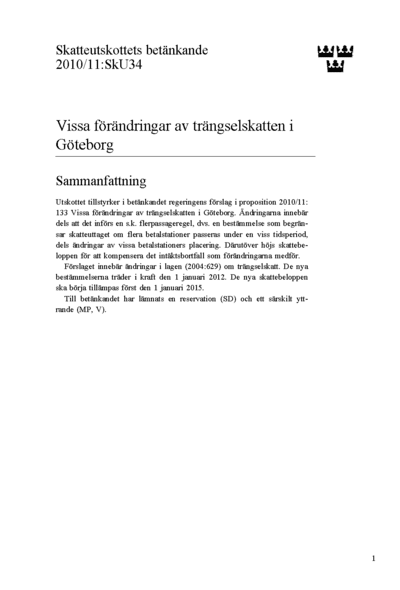 Omslaget till bet. 2010/11:SkU34