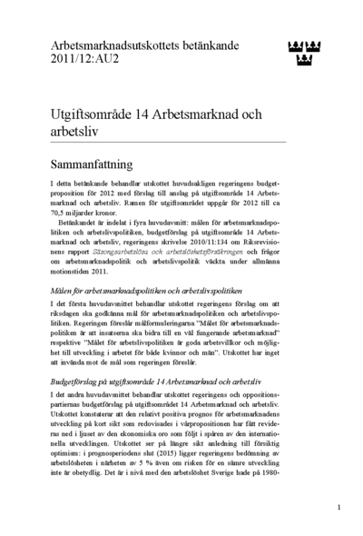 Omslaget till bet. 2011/12:AU2