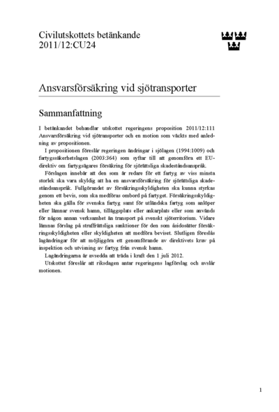 Omslaget till bet. 2011/12:CU24