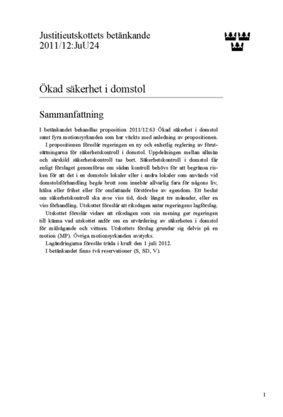 Omslaget till bet. 2011/12:JuU24