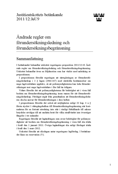 Omslaget till bet. 2011/12:JuU9