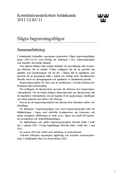 Omslaget till bet. 2011/12:KU11
