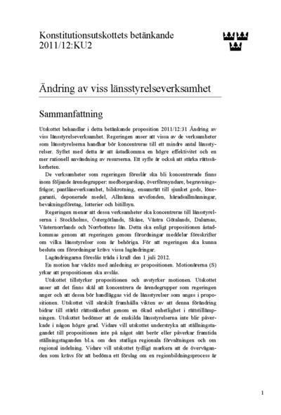 Omslaget till bet. 2011/12:KU2