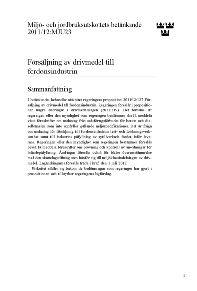 Omslaget till bet. 2011/12:MJU23