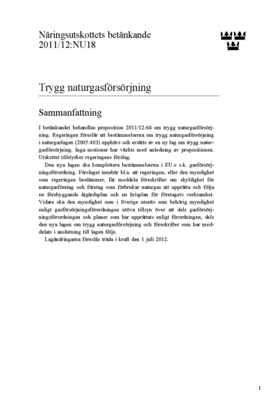 Omslaget till bet. 2011/12:NU18