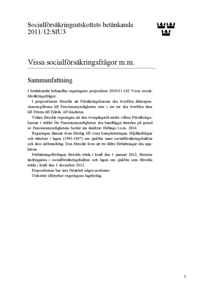 Omslaget till bet. 2011/12:SfU3