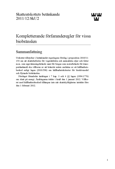 Omslaget till bet. 2011/12:SkU2