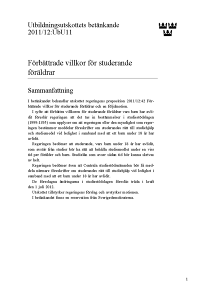 Omslaget till bet. 2011/12:UbU11