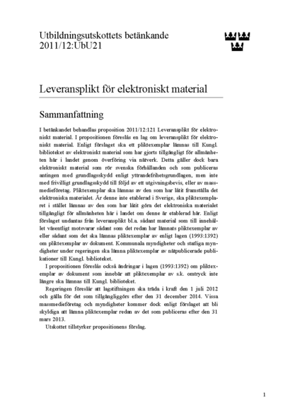Omslaget till bet. 2011/12:UbU21