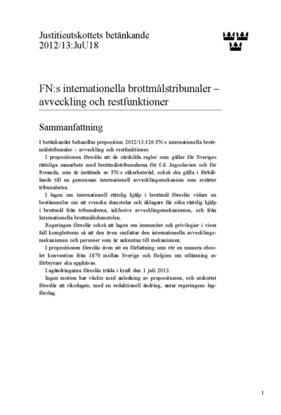 Omslaget till bet. 2012/13:JuU18