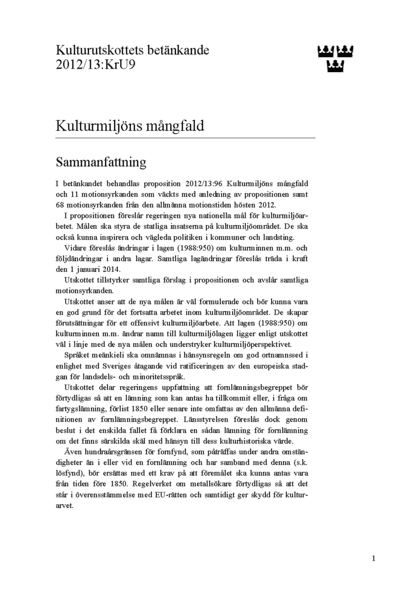 Omslaget till bet. 2012/13:KrU9