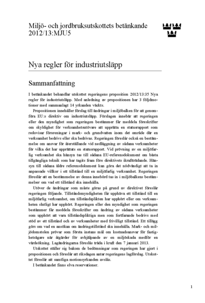 Omslaget till bet. 2012/13:MJU5