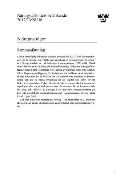 Omslaget till bet. 2012/13:NU16