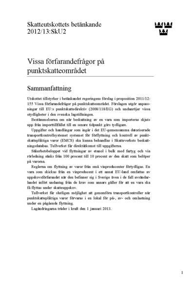 Omslaget till bet. 2012/13:SkU2