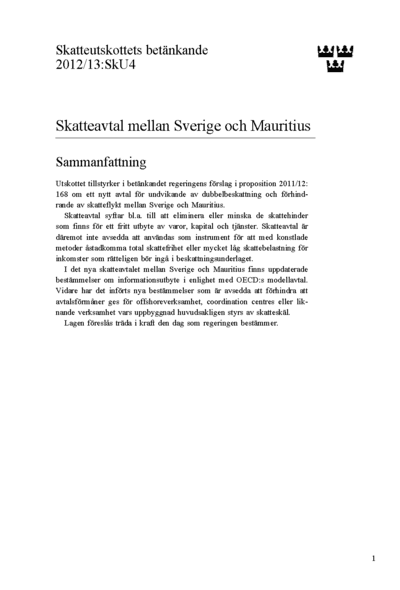 Omslaget till bet. 2012/13:SkU4