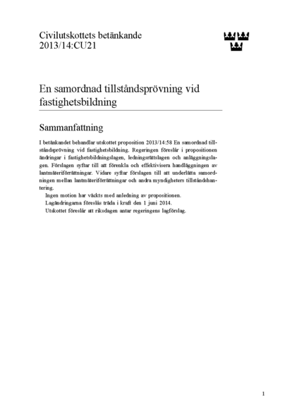 Omslaget till bet. 2013/14:CU21