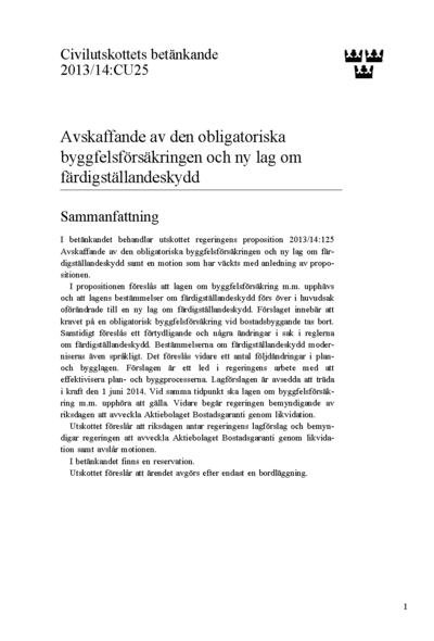 Omslaget till bet. 2013/14:CU25