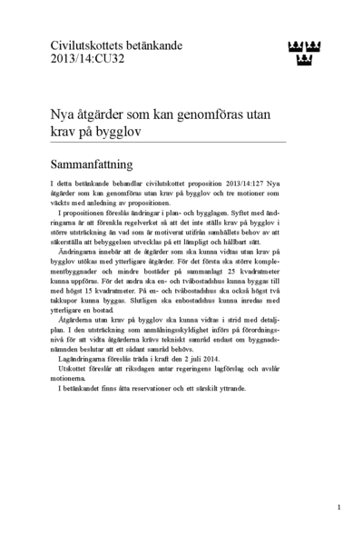 Omslaget till bet. 2013/14:CU32