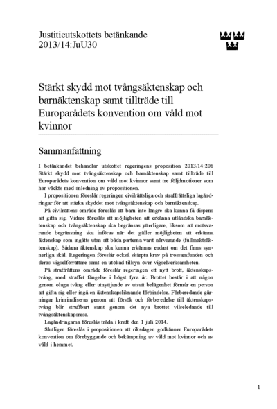 Omslaget till bet. 2013/14:JuU30