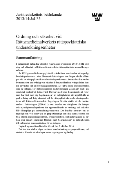 Omslaget till bet. 2013/14:JuU35