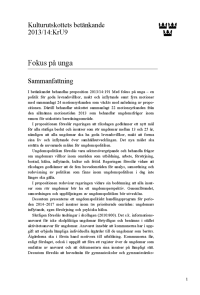 Omslaget till bet. 2013/14:KrU9