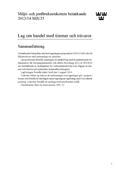 Omslaget till bet. 2013/14:MJU25