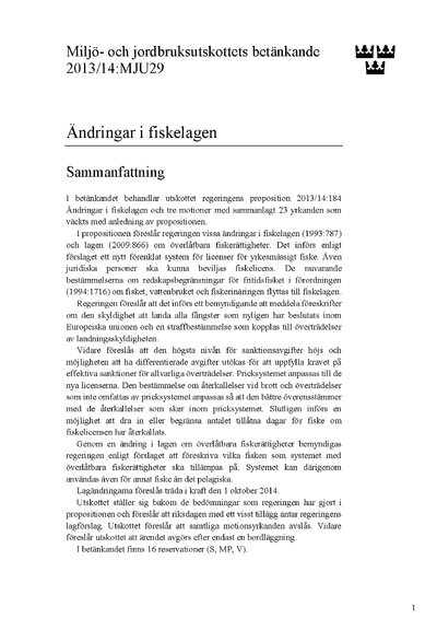 Omslaget till bet. 2013/14:MJU29