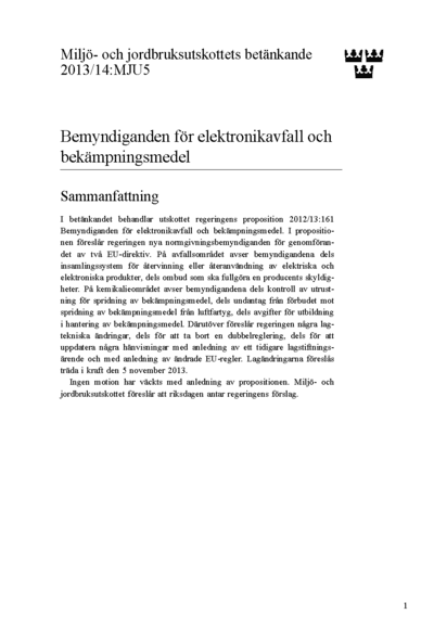 Omslaget till bet. 2013/14:MJU5