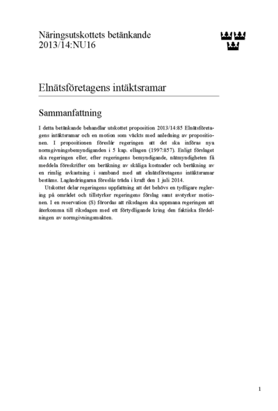 Omslaget till bet. 2013/14:NU16