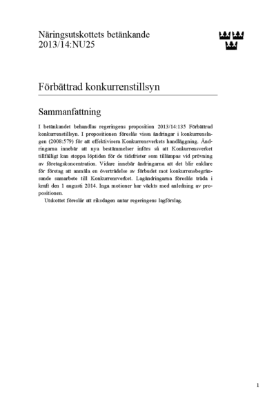 Omslaget till bet. 2013/14:NU25