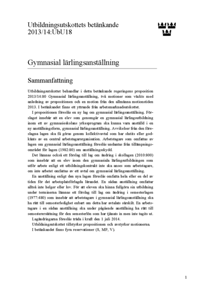 Omslaget till bet. 2013/14:UbU18