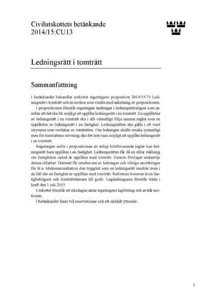 Omslaget till bet. 2014/15:CU13