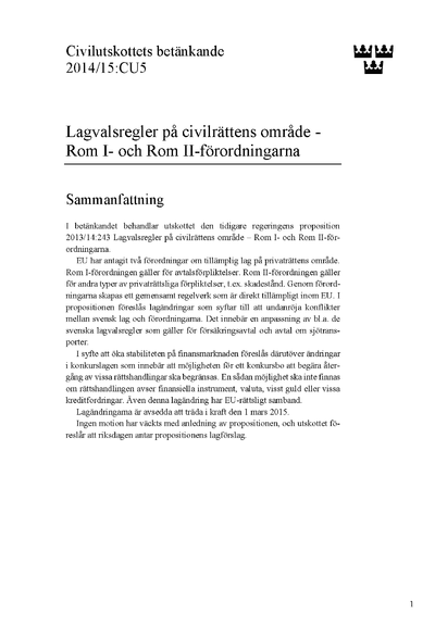 Omslaget till bet. 2014/15:CU5