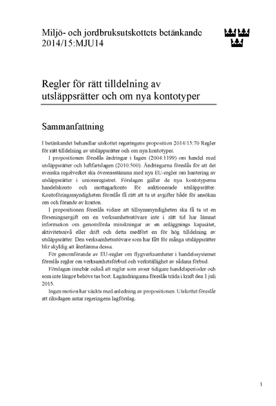 Omslaget till bet. 2014/15:MJU14