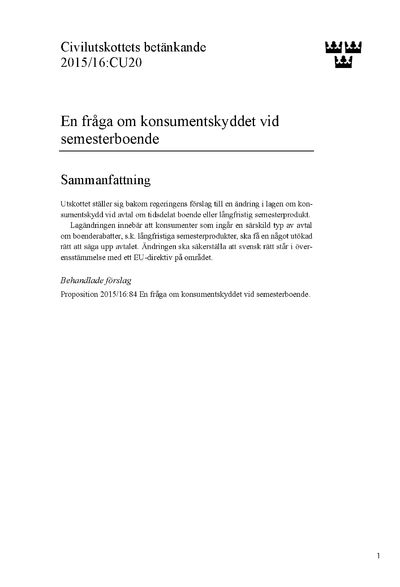 Omslaget till bet. 2015/16:CU20