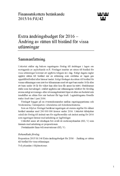 Omslaget till bet. 2015/16:FiU42
