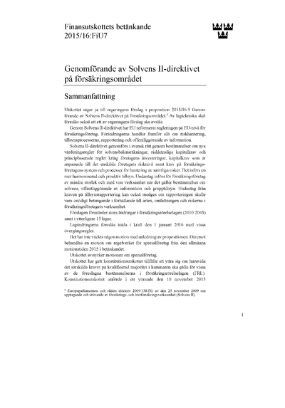Omslaget till bet. 2015/16:FiU7