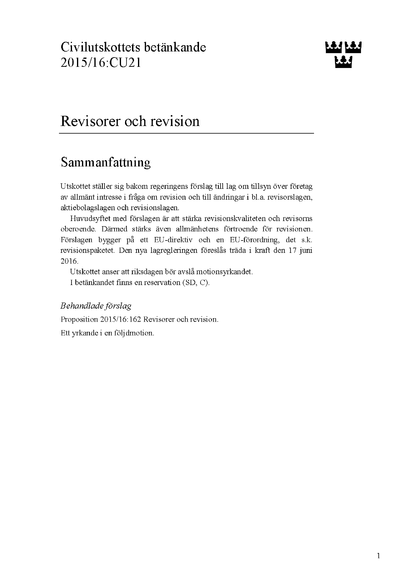 Omslaget till bet. 2015/16:FöU12