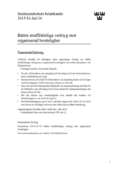 Omslaget till bet. 2015/16:FöU9