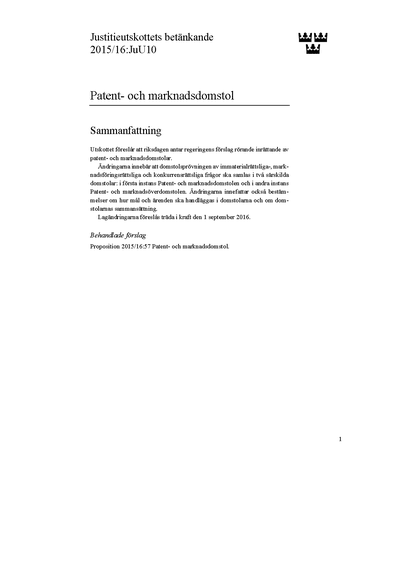 Omslaget till bet. 2015/16:JuU10