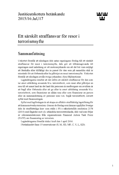 Omslaget till bet. 2015/16:JuU17