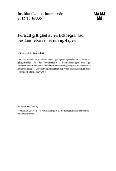 Omslaget till bet. 2015/16:JuU35