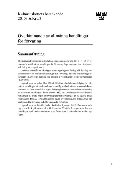 Omslaget till bet. 2015/16:KrU2