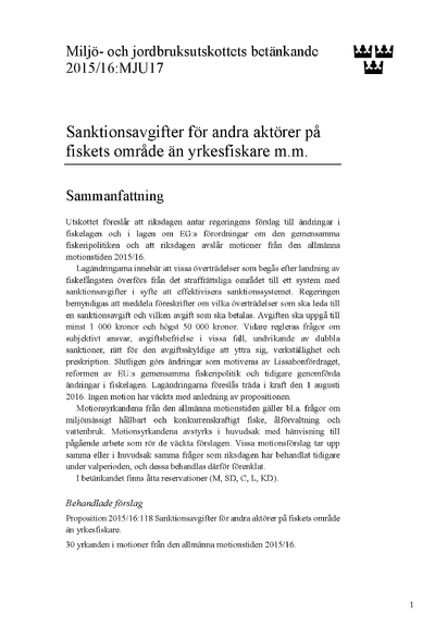 Omslaget till bet. 2015/16:MJU17