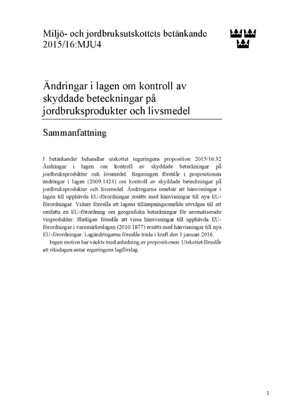 Omslaget till bet. 2015/16:MJU4