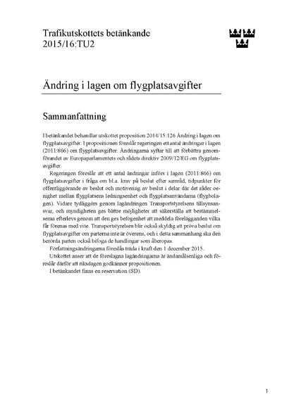 Omslaget till bet. 2015/16:TU2