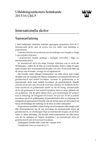 Omslaget till bet. 2015/16:UbU5