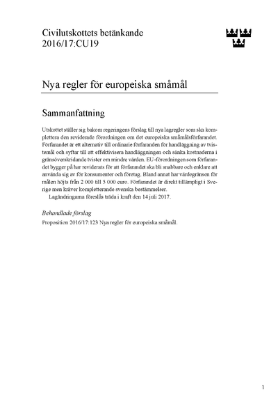 Omslaget till bet. 2016/17:CU19