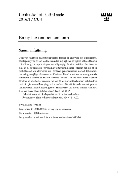 Omslaget till bet. 2016/17:CU4